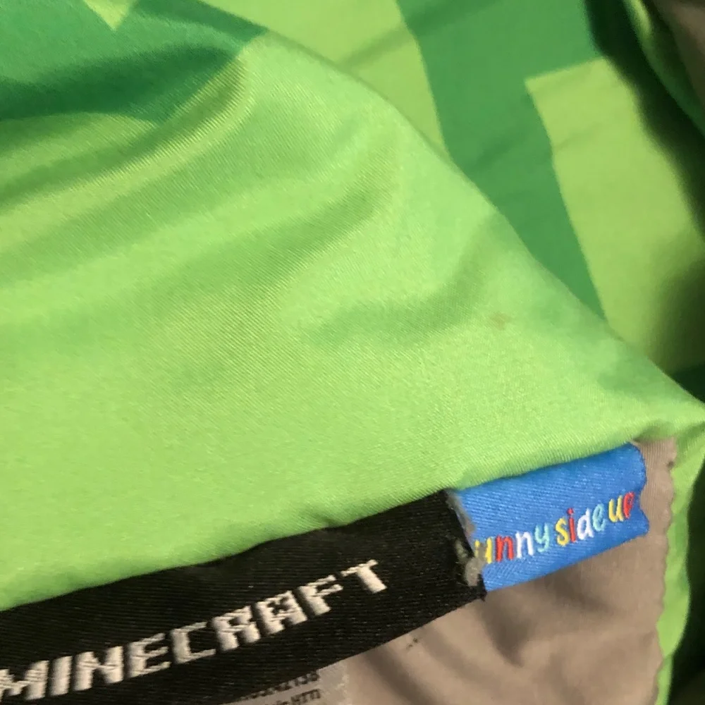 Green Pixel Monster Comforter with Character Accents